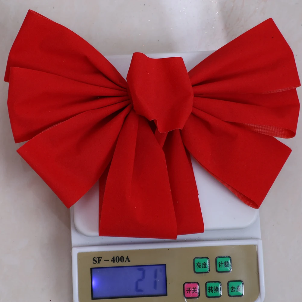 

12 pcs Flannel Christmas Bow Decor Reusable Holiday Tree Ornament For Festival Wedding Party Garland Chair Sash Staircase