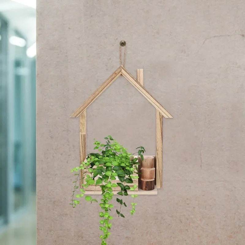 2026 2026 New Top Quality European Boho Wooden Wall Hanging Planter Flower Basket Succulent Cactus Plant Holder Home Wall Decor
