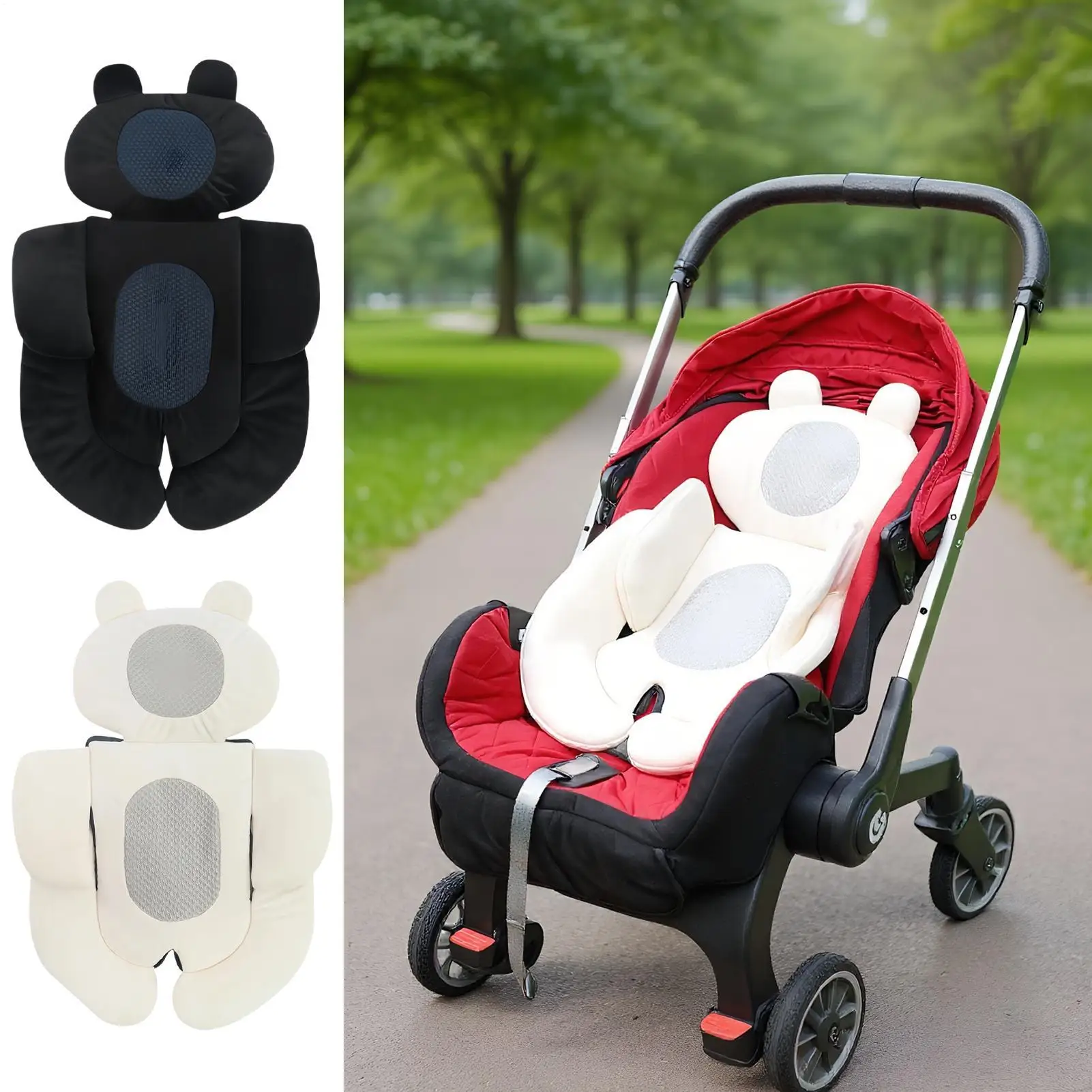 

Stroller Baby Insert Baby Car Seat Insert Cushion Reversible Stroller Padding Liner For Toddler Trips Shopping Airplane Boys