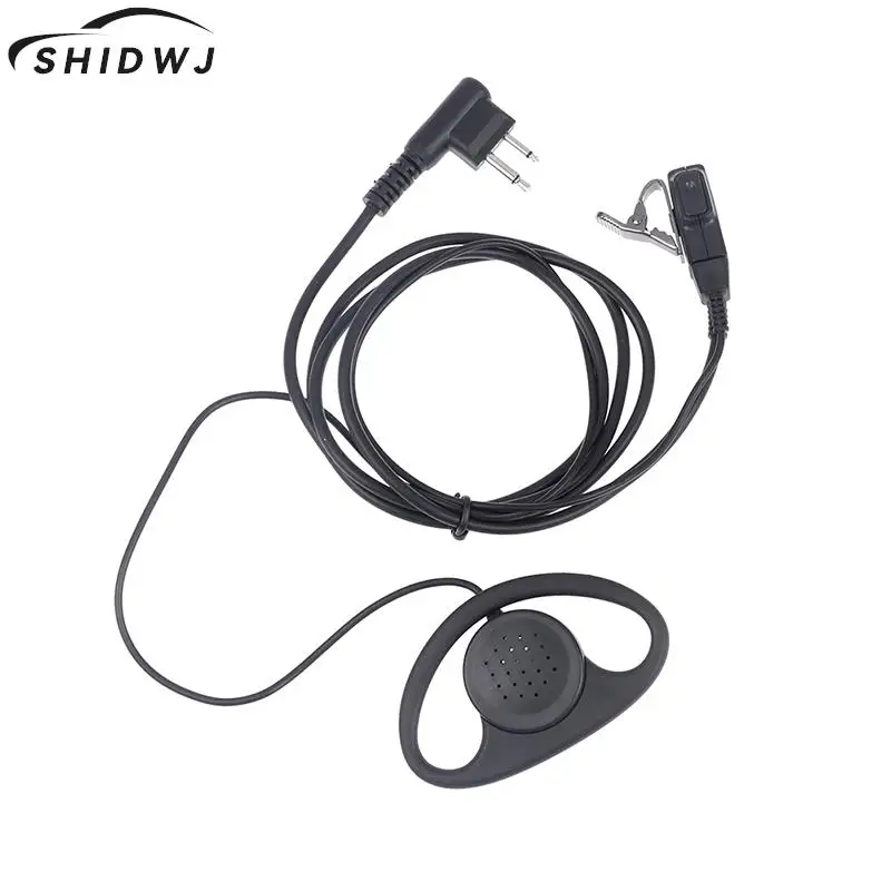 

2 Pin D-Shape Earpiece Headset MIC PTT Mic Earpiece Earphone for Baofeng for Kenwood for Puxing TYT Radio Unilateral Headphone