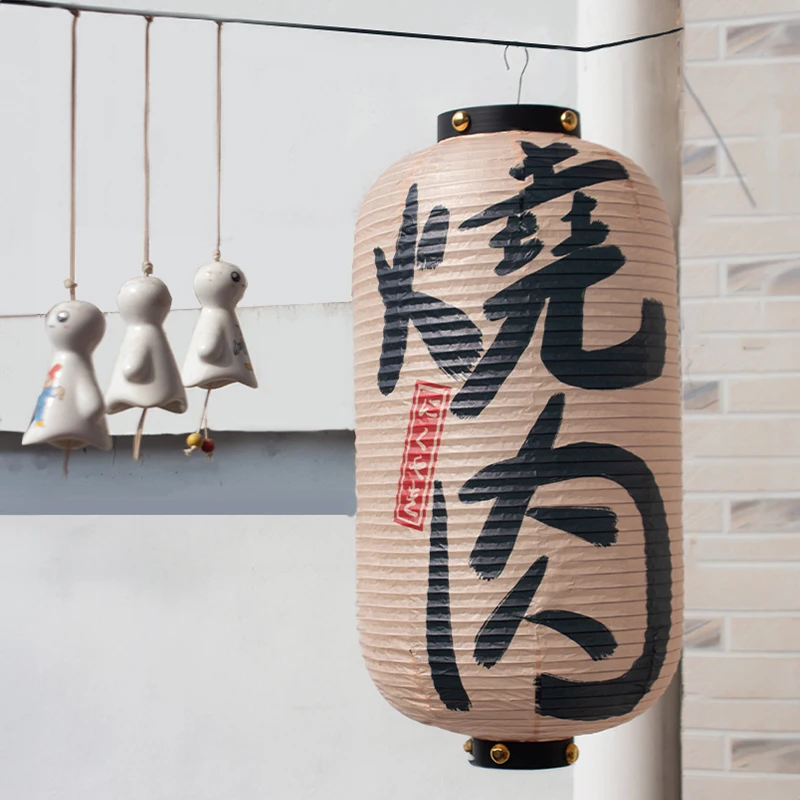 

Japanese Style Traditional Cloth Lantern Izakaya Hot Pot Barbecue Cuisine Shop Advertising Sign Wedding Party Decor Lantern
