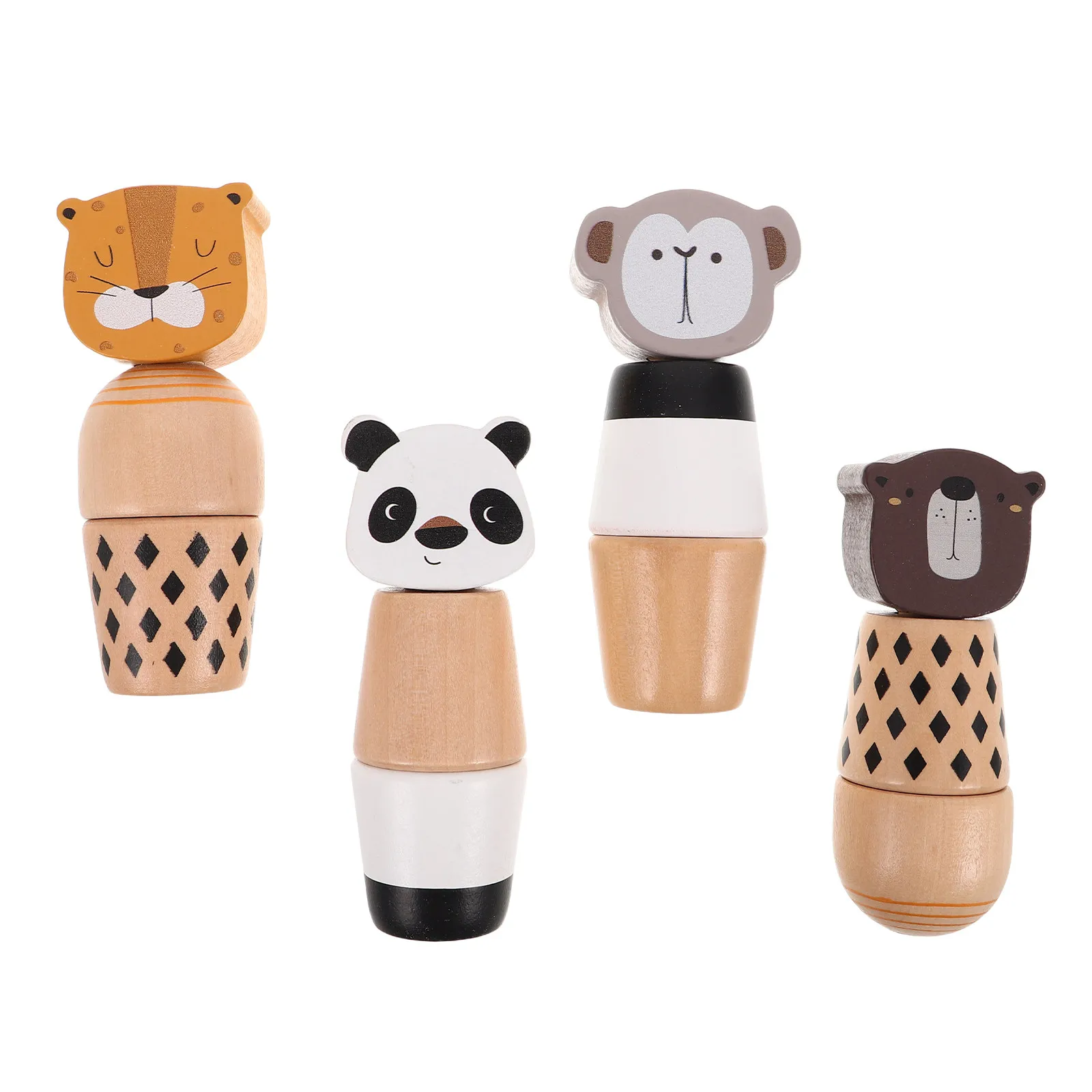 ของเล่นเสริมพัฒนาการเด็ก 4 ชิ้น: ตัวต่อสัตว์แบบมอนเตสซอรี่ ฝึกทักษะการเคลื่อนไหวอย่างละเอียด สำหรับเด็กเล็ก ฝึกการจับคู่สกรู