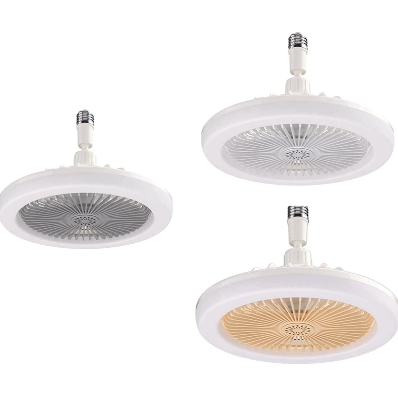 E27 Ceiling Fan With Lights,Enclosed Low Fan Light, Electric Fan Gimbal Lamp Holder