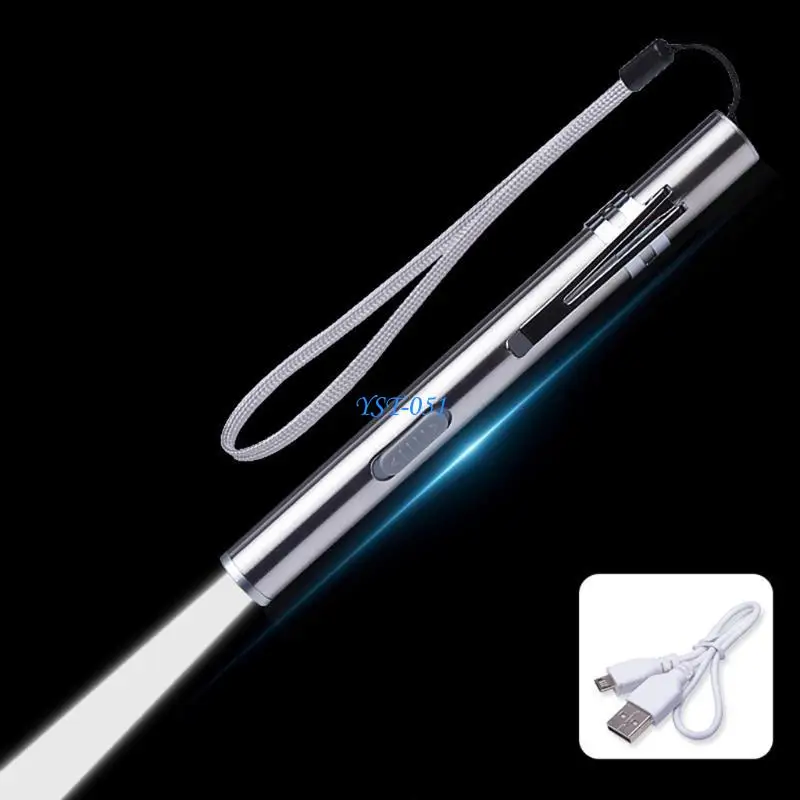 

E15A Светодиодный мини-фонарик с лунным светом и USB-портом для зарядки Портативный фонарик дальнего действия Фонарик из стали