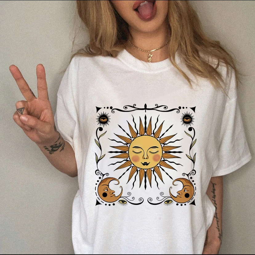 Women Clothing Print Female Top Short Sleeve Tee Casual Witch Magic Cute Lovely Summer Clothes Tshirt Fashion Graphic T-shirt