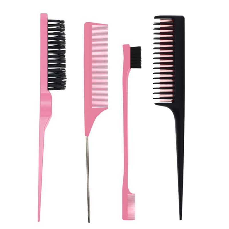 4Pcs Brush Teasing Comb Set Hair Styling Combs for Women Girls Kids Men