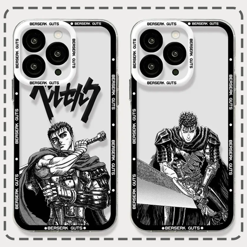 Luxury Berserk Guts Phone Case For Xiaomi Redmi Note 13 12 11 Pro Plus 4G 5G 12S 11S 10 10S 9 9S 8 13C 12C 10C TPU Silicone Capa