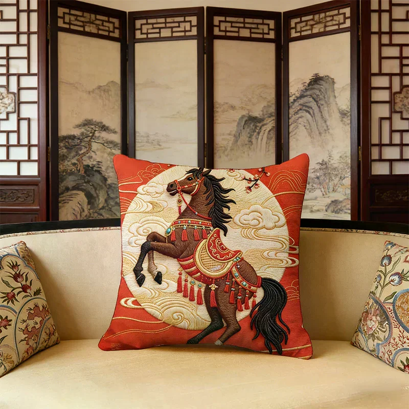 

Throw Pillow Cushion Cover Horse Print Luxury Modern Fashion Style Couch Sofa Pillow Covers Bedroom Living Room