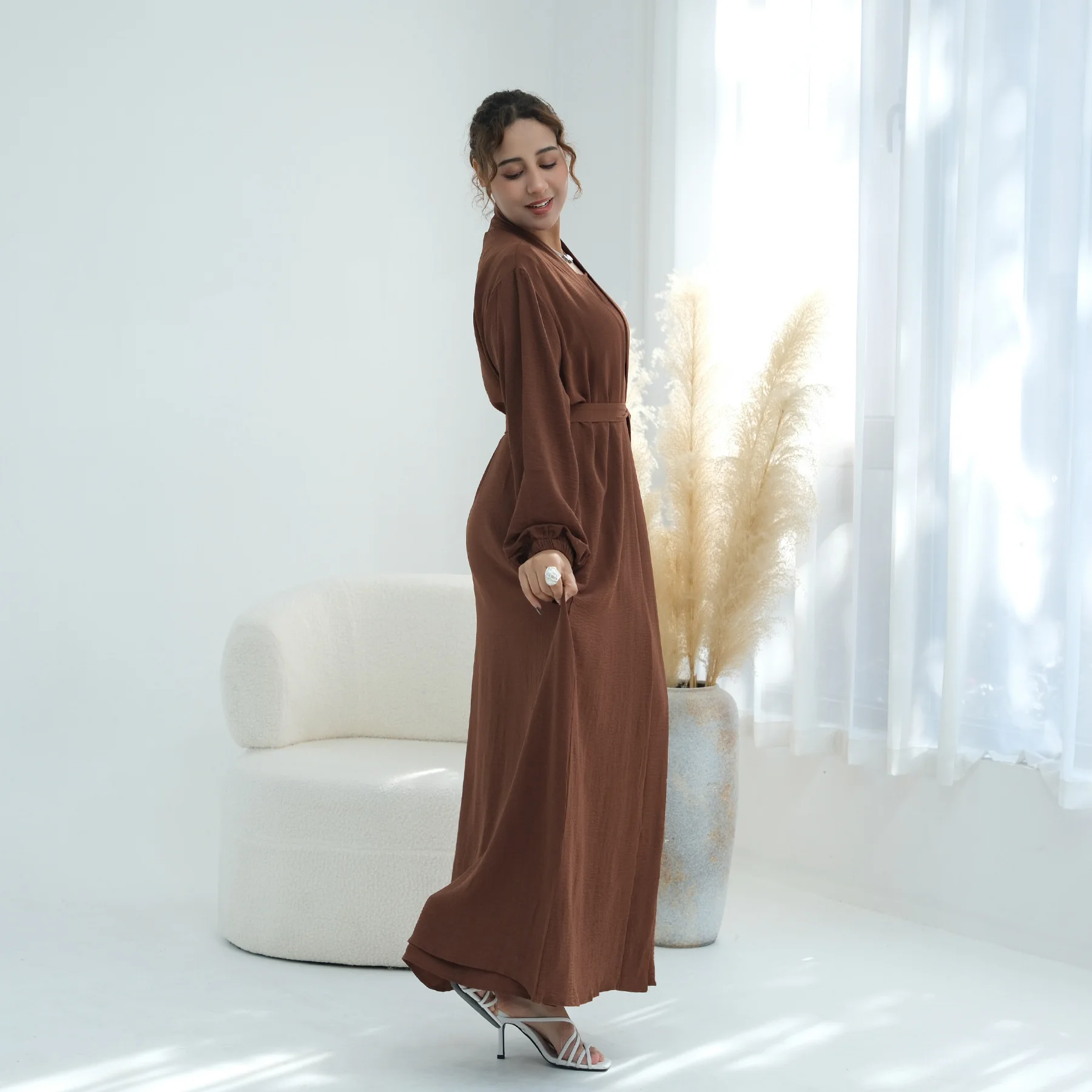 Eid Djellaba Abaya Set Offenes Abaya Innenlanges Kleid Islamische Kleidung Muslimische Frauen Kleider Türkischer Kaftan Ramadan Musulmane Outfit