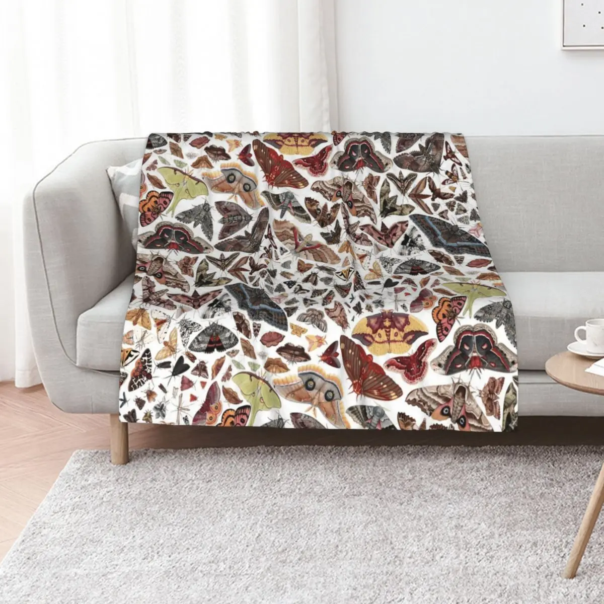 Moths of North America Pattern Throw Blanket Decorative Throw Winter beds Sofa Hair Quilt Decorative Sofa Blankets