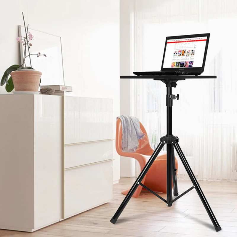 1.2M Portable Laptop Stand Table Floor Folding Computer Desk Adjustable Height Stable Tripod Household Office Outdoor Supplies