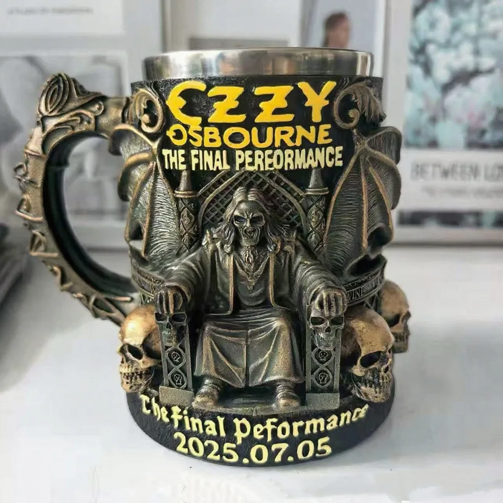 هالوين ثلاثية الأبعاد الراتنج Ozzy القدح أوزبورن التذكارية القدح الفولاذ المقاوم للصدأ الجمجمة كوب ماء كوب للبيرة فنجان القهوة الشرب