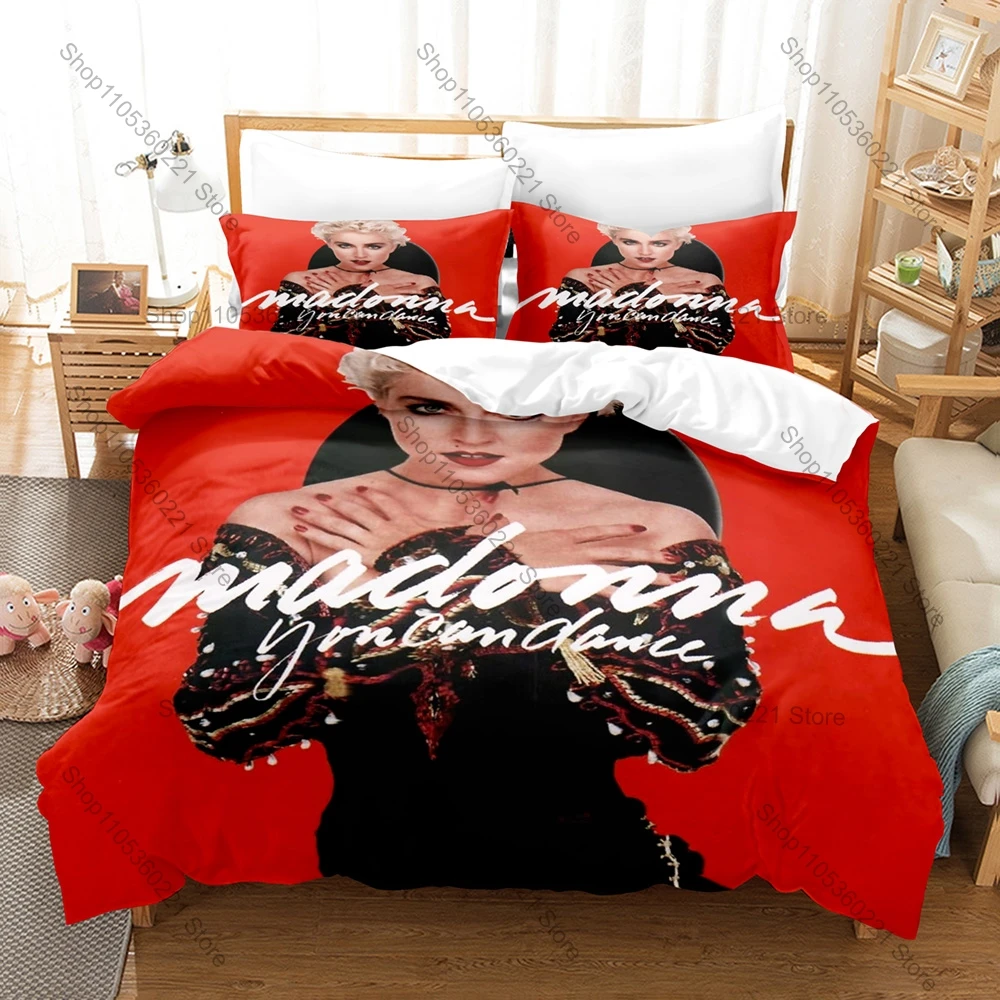 Pop Icon Madonna Bedding Duvet Cover Set 3Pcs Fashion Printed Bed Set Single Double Queen King Size Legend Singer Vintage Style