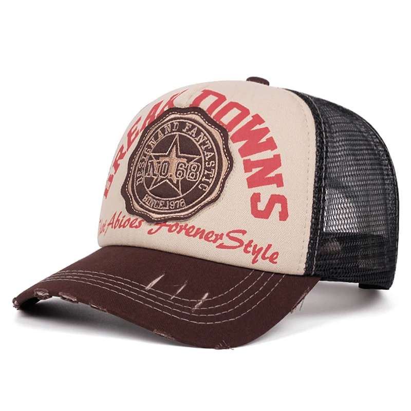2025 الإبداعية الجديدة الخماسي NO68 قبعة بيسبول مطرزة في الهواء الطلق الترفيه اليومي الديكور الهيب هوب قبعة للجنسين ظلة صافي قبعة