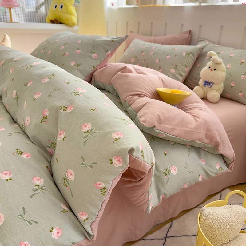 Print Duvet Cover Double-layered yarn housse de couette Single/Queen Size Soft Comforter Cover постельное бель