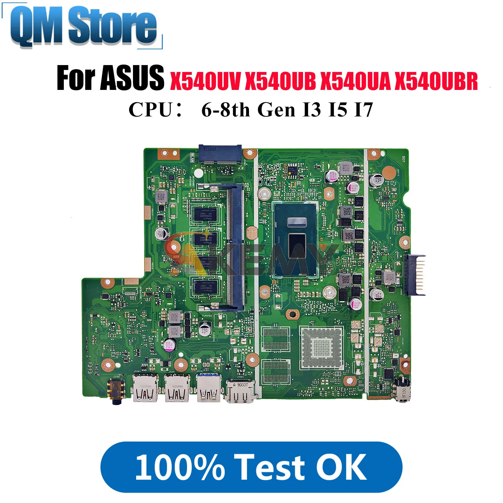 

Материнская плата для ноутбука X540UA для ASUS X540UBR X540UV X500U X540U X540UAR P540U F540U A540U X540UB R540U с процессором I3 I5 I7