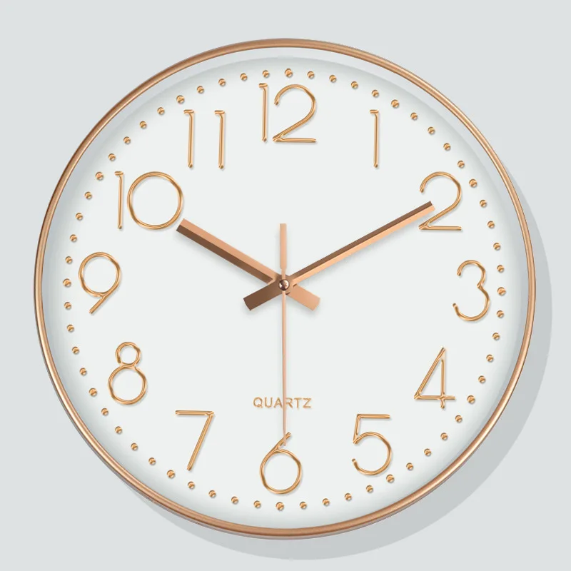 

Bedroom Light Luxury Solid Color Wall Clock Modern Minimalist Punch-free Clock Living Room Quartz Wall Clock Wall Decoration