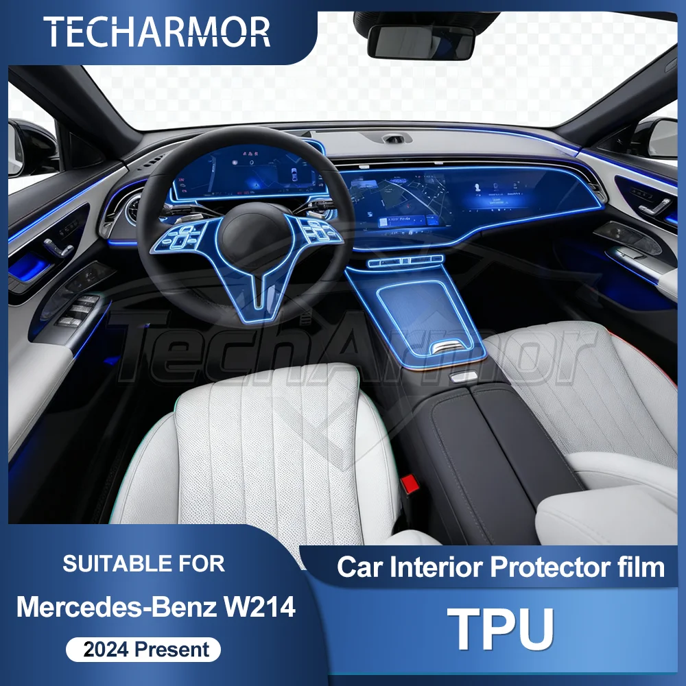 Película protetora tpu para interior de carro, película anti-arranhões para mercedes-benz e w214 2024-2025, acessórios adesivos transparentes de proteção automática