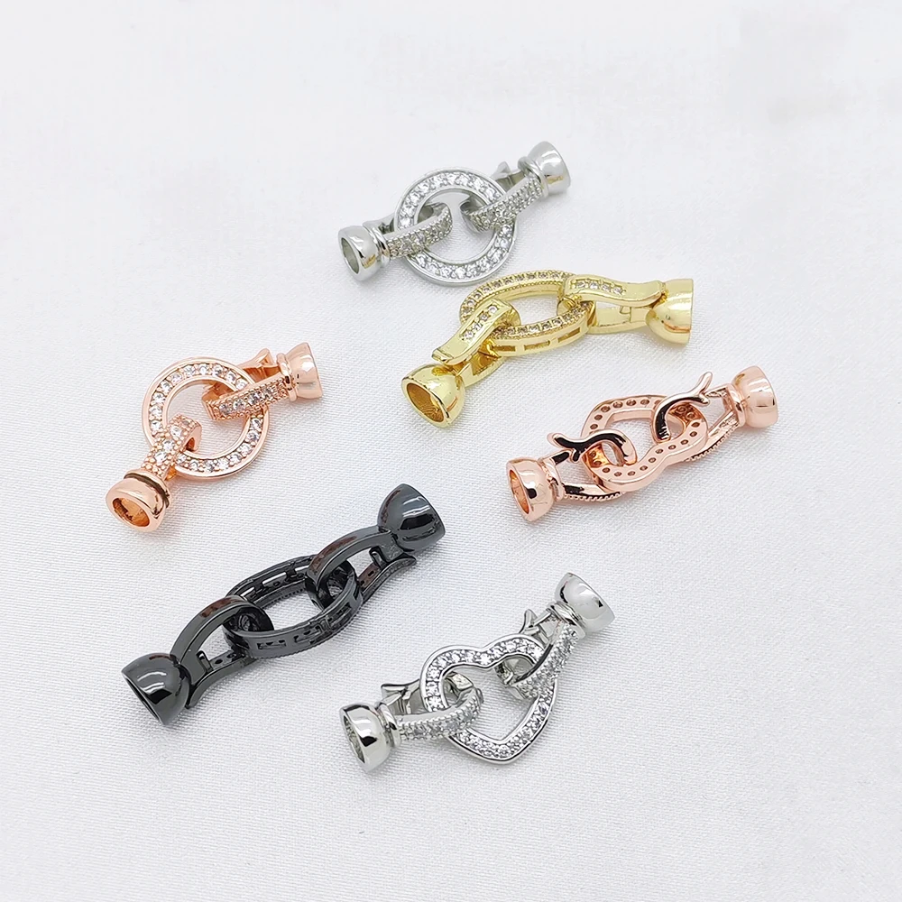 2 Pieces Connector for DIY Necklaces Bracelet Making Gold Silver Chains Round Heart Fantastic Jewelry Accessory Items Wholesale