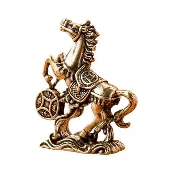 2-6pack Brass Horse Figurine Animal Sculpture for Home Living Room Table