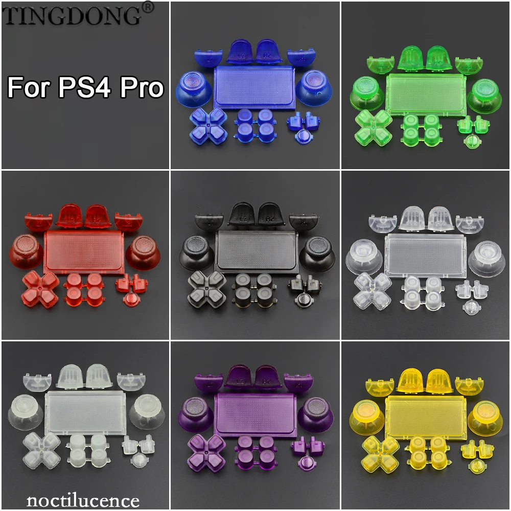 For PS4 Pro L1, R1, L2, R2 Button Combination Kit, Used to Replace the Transparent Button Kit of PS4 JDS-040 Controller