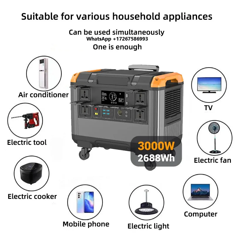 

OEM Multi-purpose 3000W Power Station Fast Charging Support Solar Energy Storage System Portable Outdoor Fast Charging