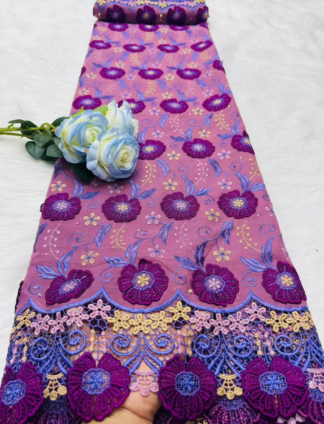 

Swiss Voile Lace in Switzerland High Quality Embroidery African Lace Fabric Fashion Nigerian Cotton Lace Fabric For Wedding