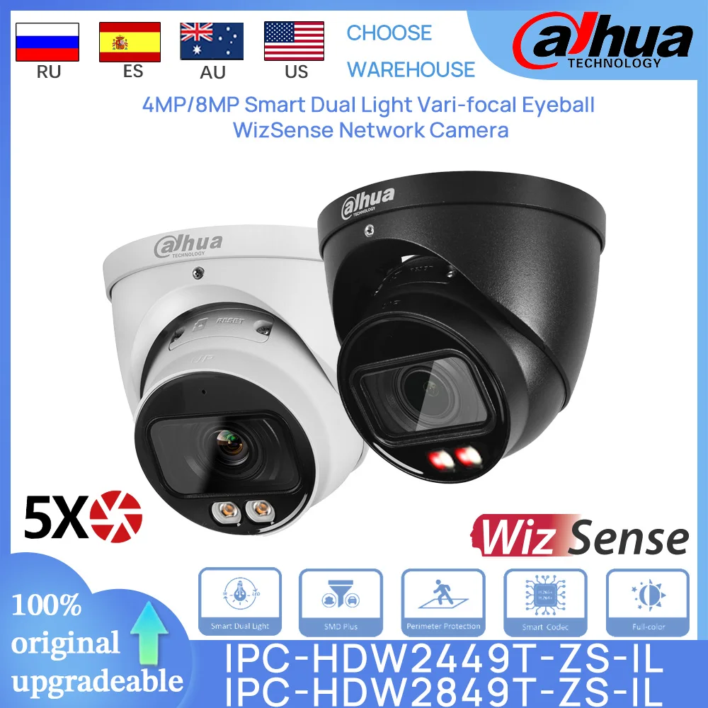 

Dahua IPC-HDW2449T-ZS-IL IPC-HDW2849T-ZS-IL 4/8MP 4K Smart Dual Light 5-кратный зум с переменным фокусным расстоянием Сетевая камера WizSense для глаз IP67