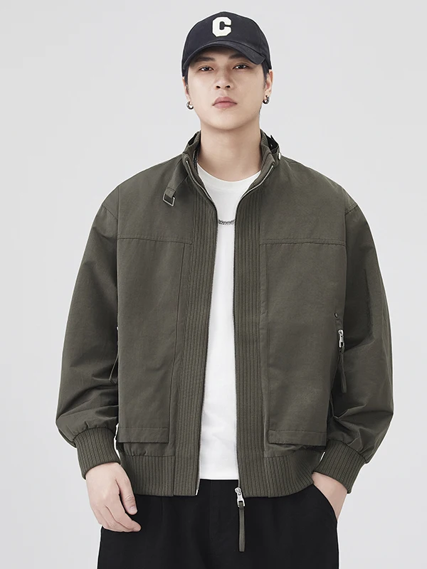 

Мужская осенняя куртка-бомбер свободного кроя в американском стиле, новая коллекция, для бейсбола и мотоциклетной езды, с воротником-стойкой, рабочая одежда, повседневная верхняя одежда