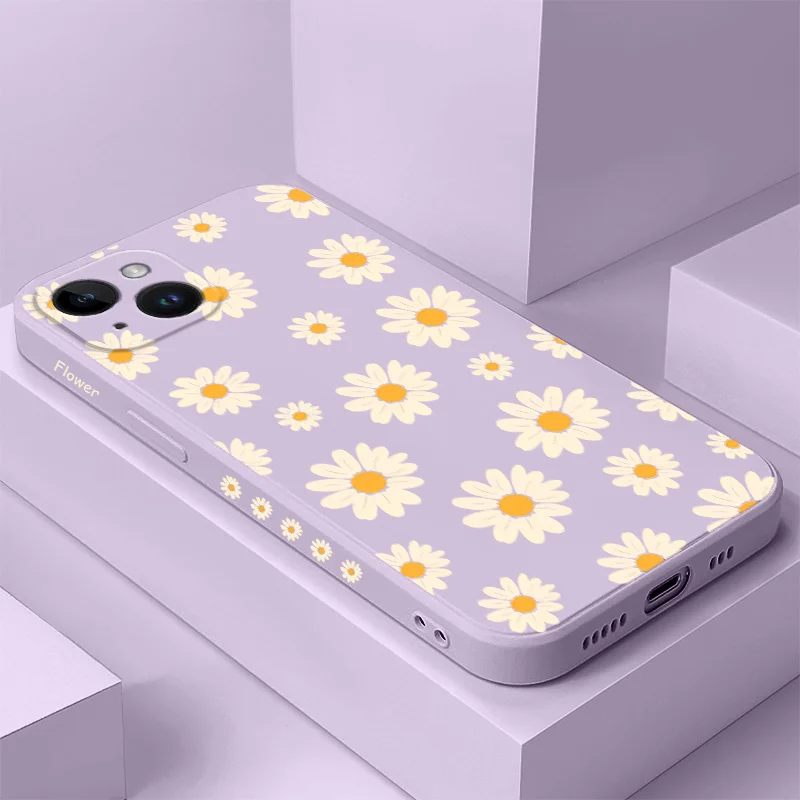 

Corrugated Daisy Phone Case For iPhone 17 17 Air 16 16e 15 14 13 12 11 X XR XS Plus Pro Max Mini Silicone Cover