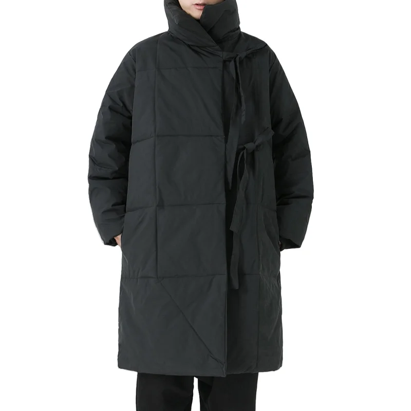 

Мужская хлопковая стеганая куртка в китайском стиле, мужская молодежная теплая куртка в стиле ретро, парки, зимняя мужская ветрозащитная верхняя одежда с воротником-стойкой, пальто