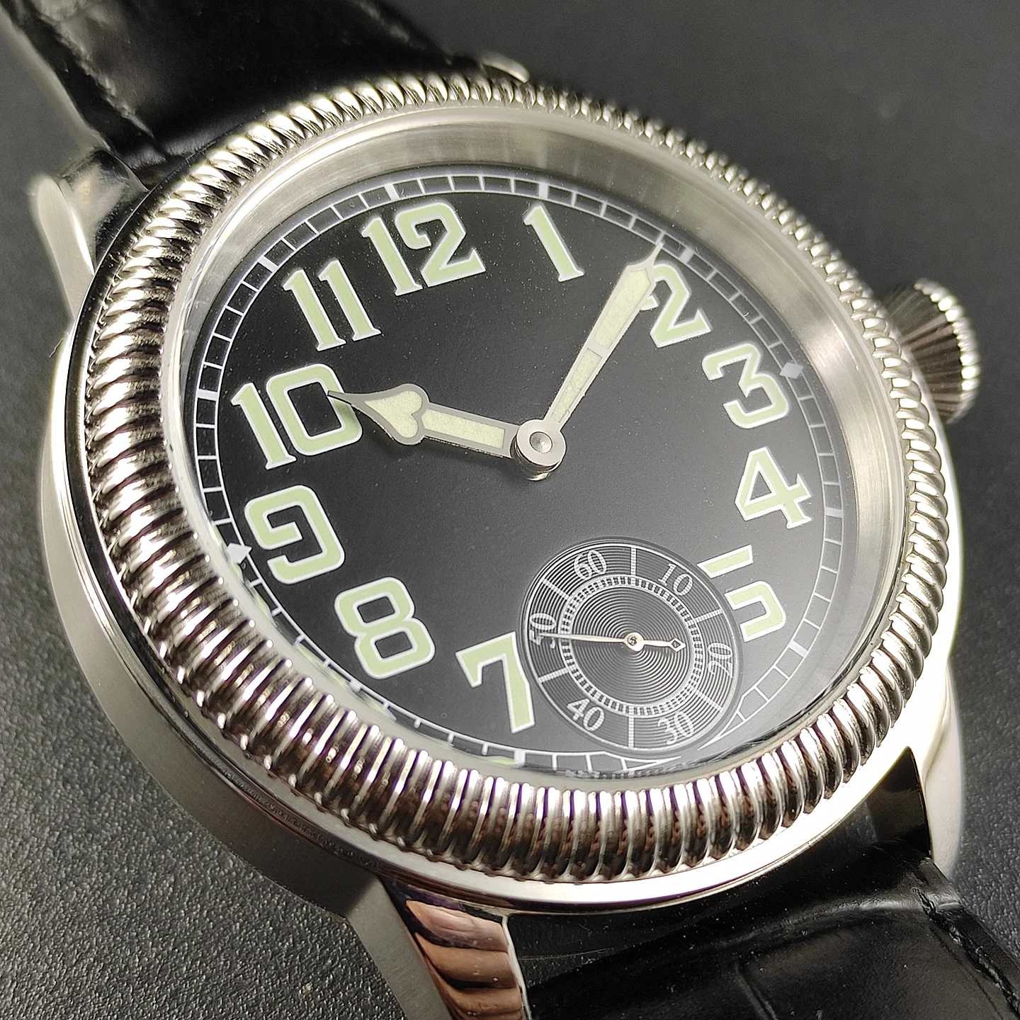 Męski zegarek mechaniczny z mechanizmem ST36, szwajcarski mechanizm, luminescencja C1, męski skórzany pasek, zegarek męski.