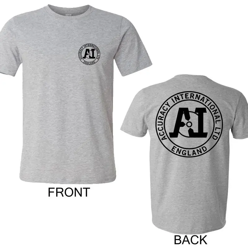 Accuracy International Guns Firearms Men's Grey T-Shirt Size S to 5XL