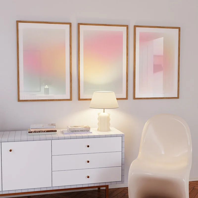 Pastel Gradient Aura Canvas Poster Print Modern Home Decor Dorm Coquette Pastel Wall Art Painting Living Room Decoration Picture