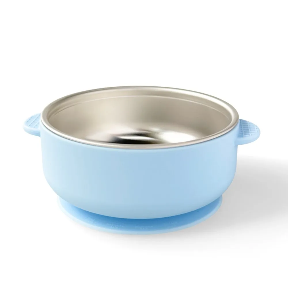 

304 Stainless Steel Silicone Sucker Bowl Detachable Divided Design Baby Feeding Tableware Heat Resistant Infant Learning Bowl