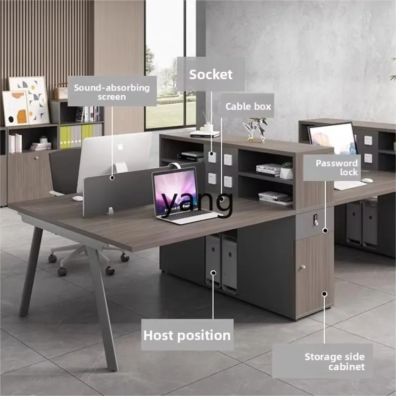 LMM simple modern staff booth finance 4 people 4 people 6 people computer desk office desk and chair combination