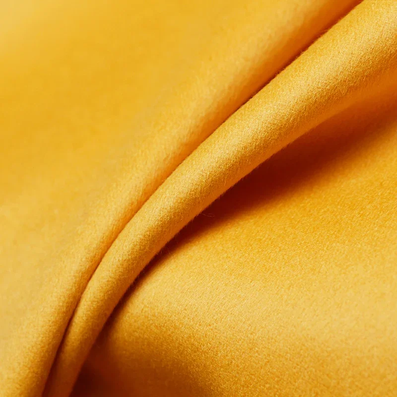 Redraspberry Yellow Double-side Overcoating 100%Wool Fabrics Materials Textile Winter Women Overcoat Sewing Cloth Freeshipping