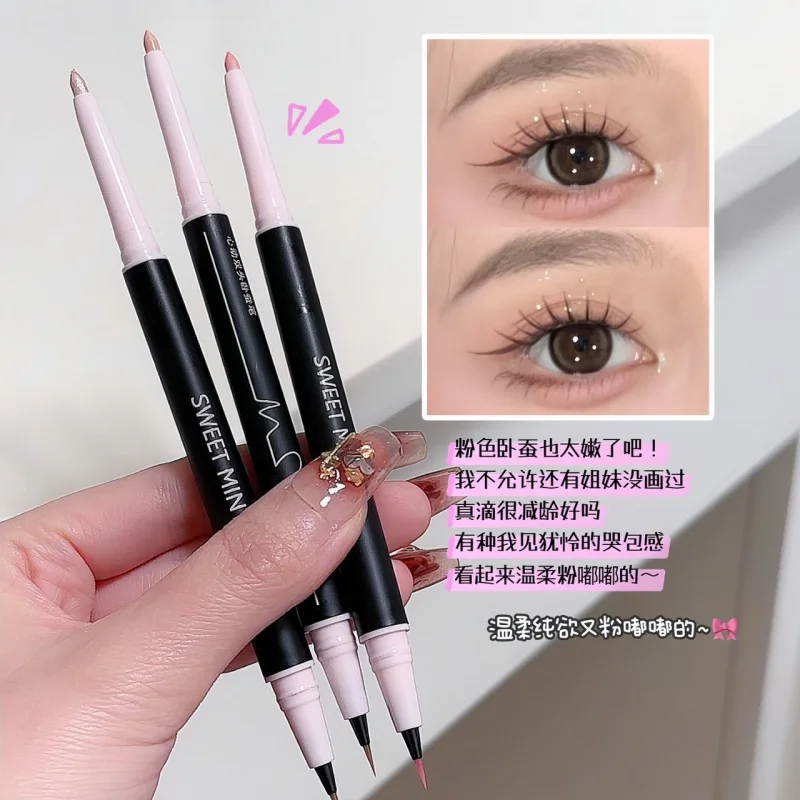 Penna per ombretti a doppia testa SWEET mittheart evidenzia il contorno Eyeliner schiarente a doppio uso