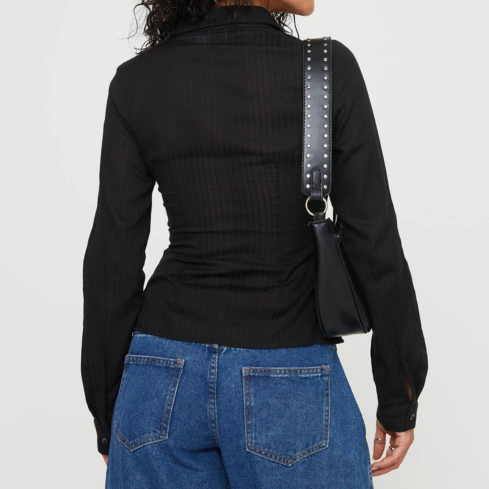 

Женская рубашка в полоску с длинным рукавом и лацканами на пуговицах, облегающие топы для повседневной носки, уличная одежда для активного отдыха