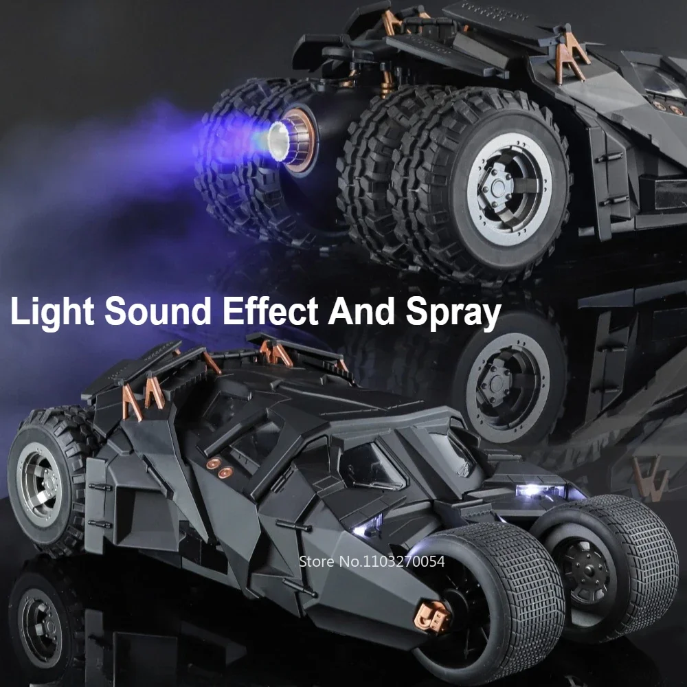 1:18 Legierung Batmobil Tumbler Spielzeug Modell Diecast Autos Spray Funktion Türen Geöffnet Sound Licht Zurückziehen Fahrzeug Kind Weihnachten Geschenk