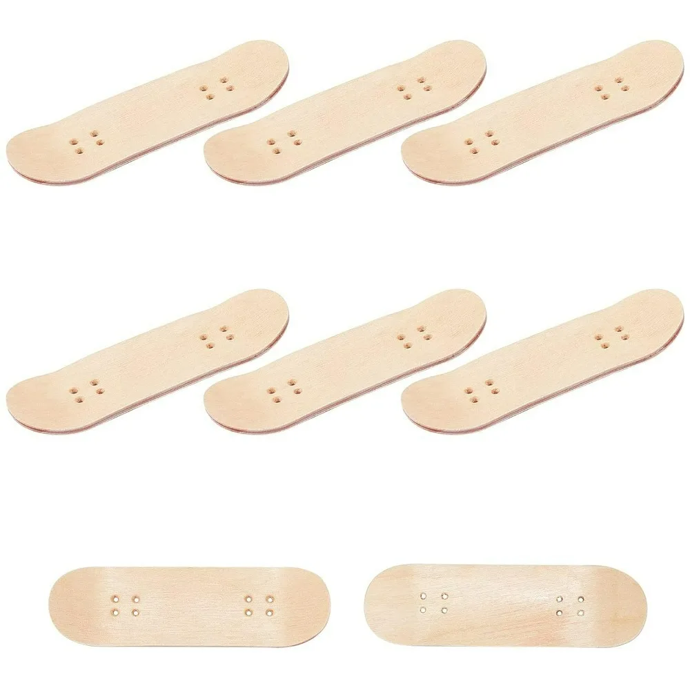 8Pcs Mini Skateboard Tiny Maple Wooden Fingerboard Finger Skateboards Accessories with Plastic Box Reduce Pressure Kids