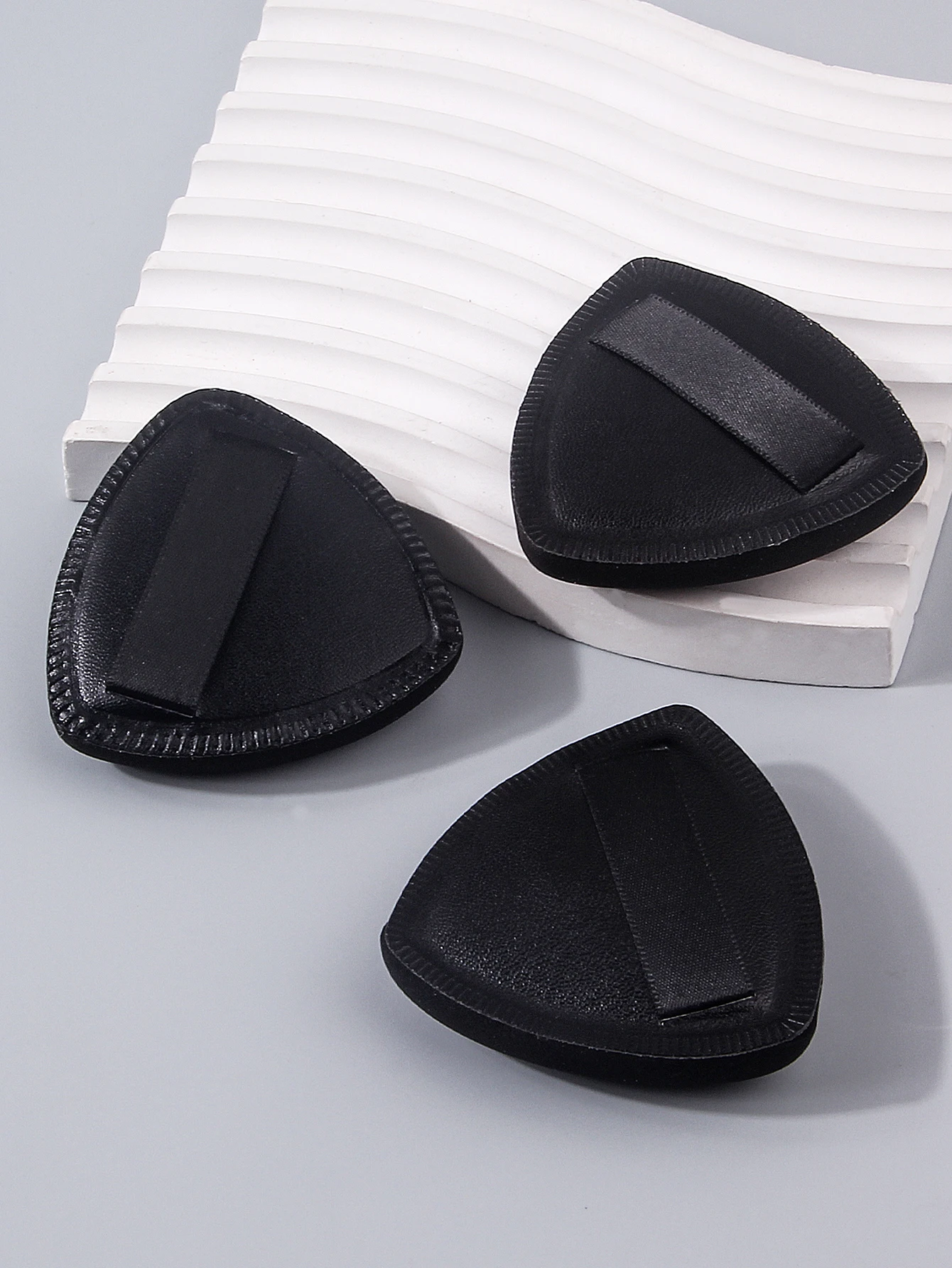 Esponja de maquillaje triangular suave para mujer, aplicador portátil de polvos faciales y base líquida, 3 uds.