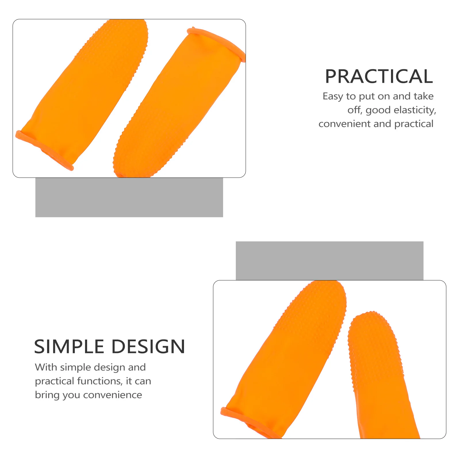 

100pcs Non Slip Finger Sleeves Thumb Cover Protector Emulsion Sports Fitness Practical Elastic Daily Work Life Anti Skid Wide