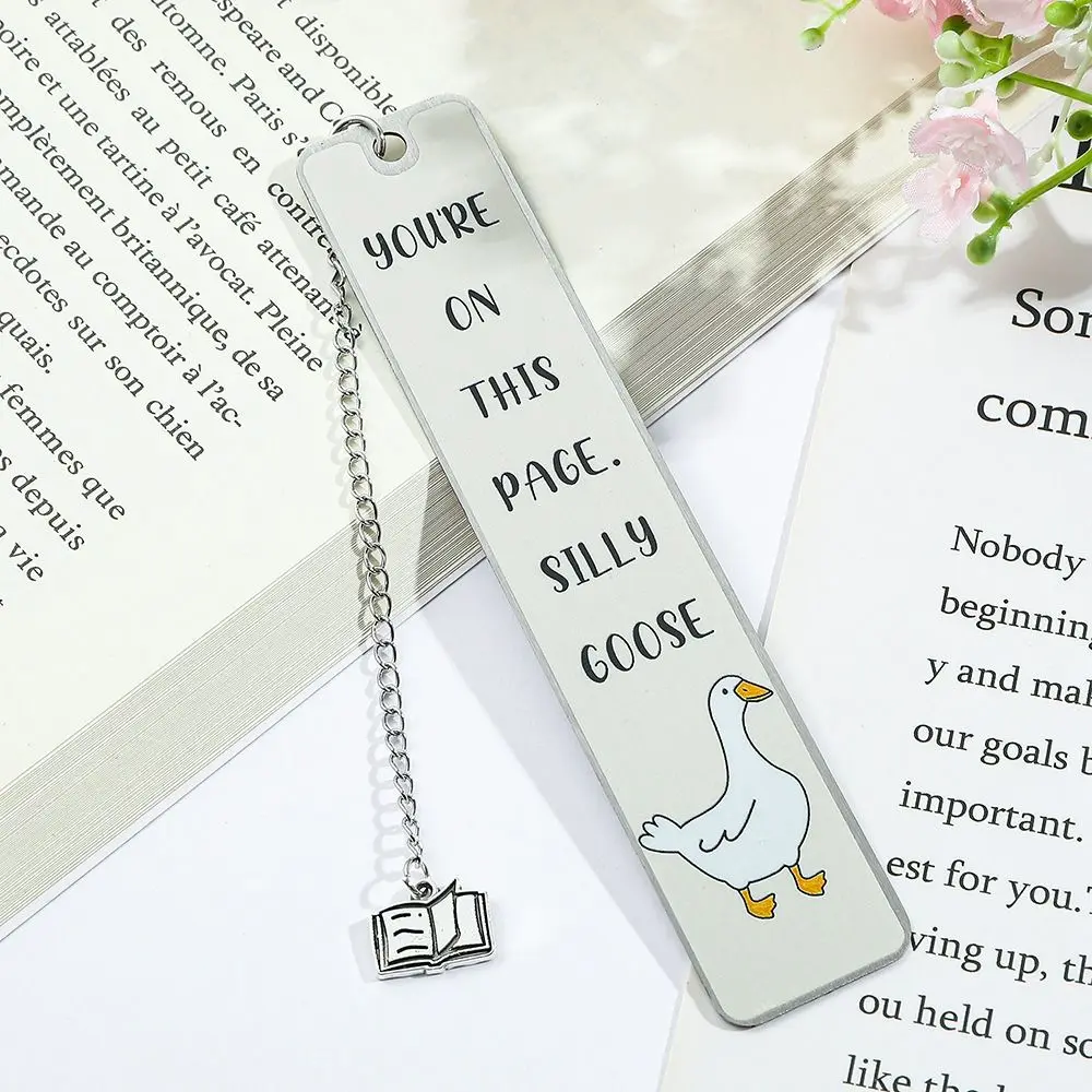 Cute Stainless Steel Stupid Goose Bookmarks Stationery Cartoon Book Reading Marker Book Page Marker Bookworms