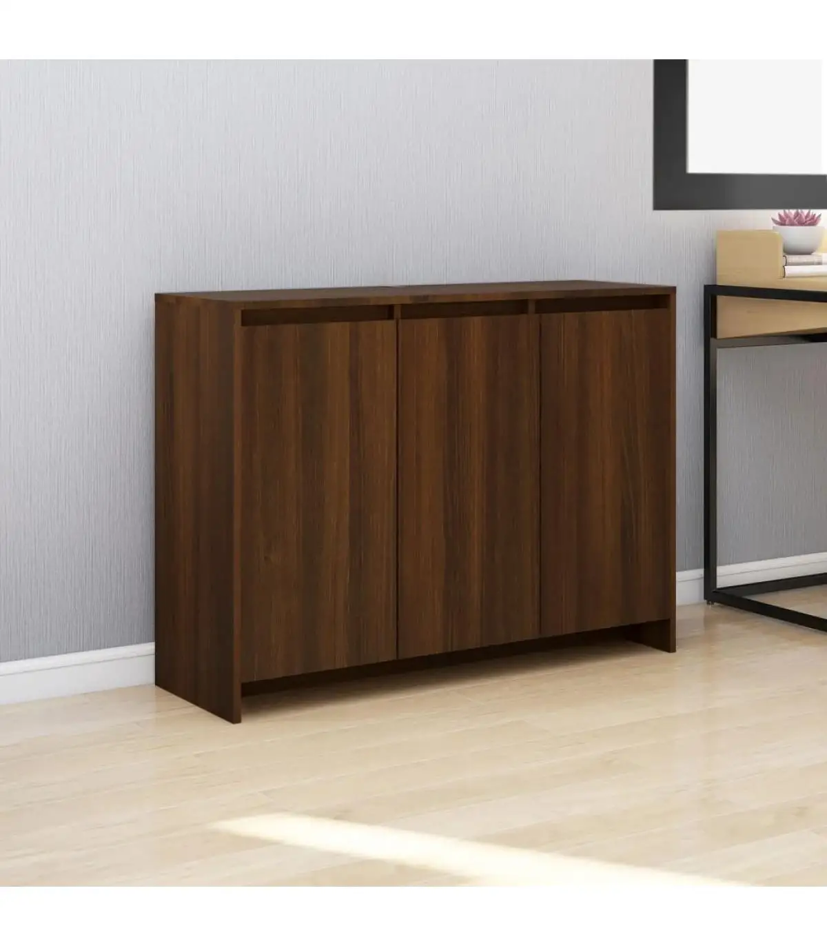 102x33x75 cm brown oak chipboard sideboard