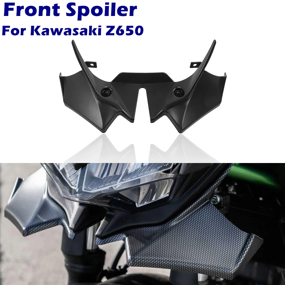 

Z650 Front Spoiler For Kawasaki Z650 Z 650 2020-2024 Motorcycle Wing Deflector Kit Winglets Front Nose Cone Panel Fairing Beak