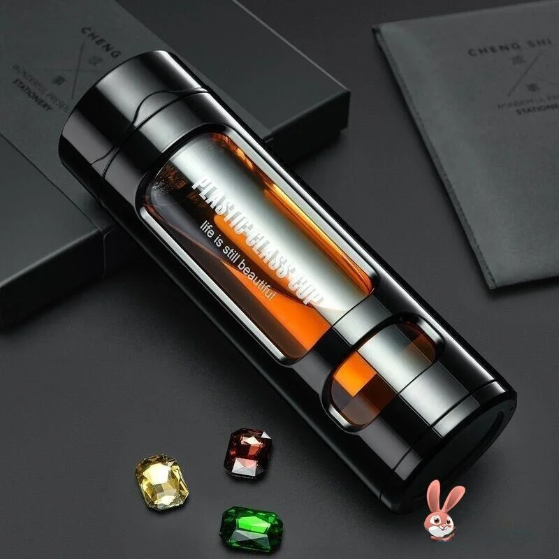 

Double Layered Glass Cup Inner Vessel Tea Water Separation Men Women Large Capacity Transparent Anti Scalding Water Cup