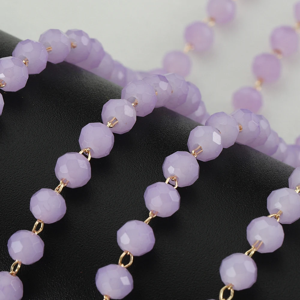 1M 4mm Crystal Copper Chain Multi Color Beads Chain Necklace Bracelet Costumes for Jewelry Making Components Crafts Bracelet DIY