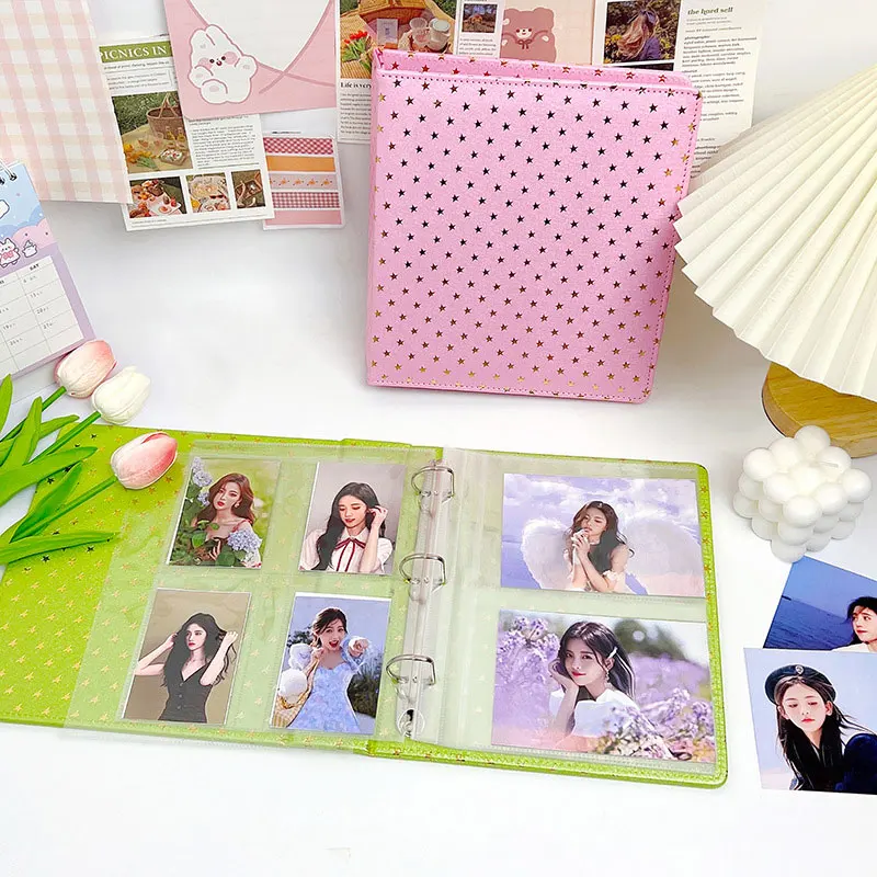 A5 Starlight Macaron Color Album INS Girl Heart 3Inch Album Interstitial Star Chasing Photo Small Card Storage Book Stationery