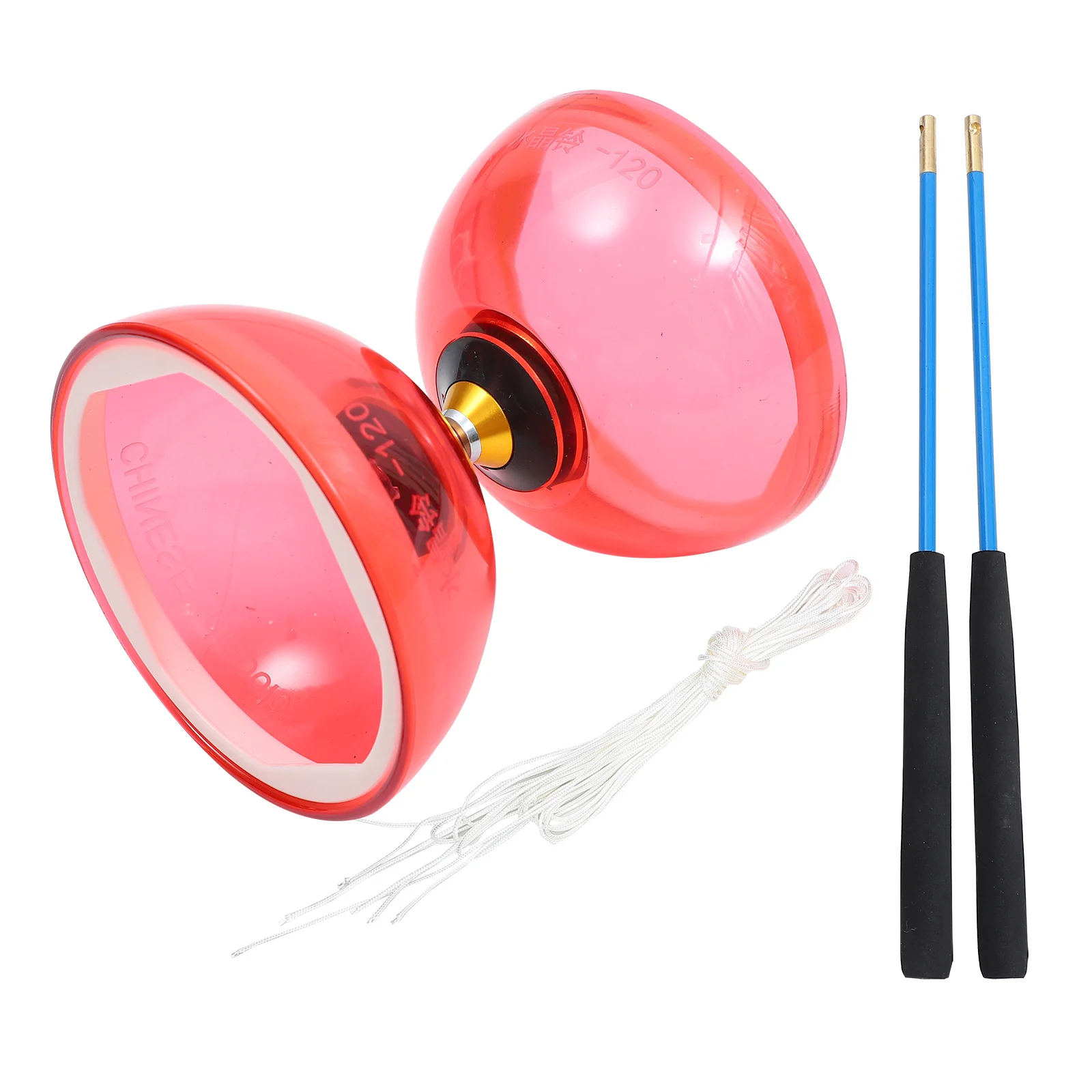 

Outdoor Playset Crystal Bearing Diabolo Juggling Trick Toy Yo-Yo Classic Red for Beginner Chinese Kids Children